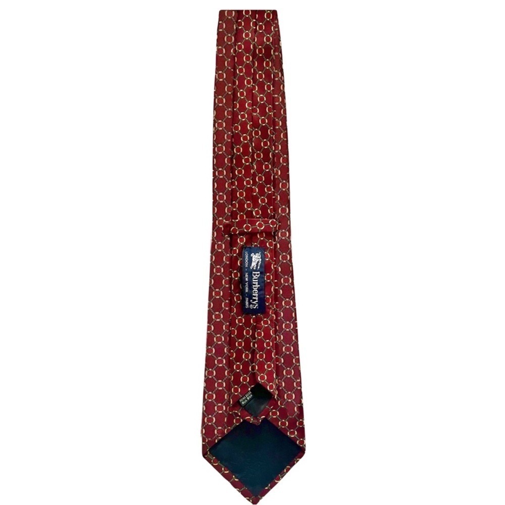 BURBERRY • Burgundy Western Rope Equestrian Silk Classic Tie Made In Italy - Picture 4 of 9